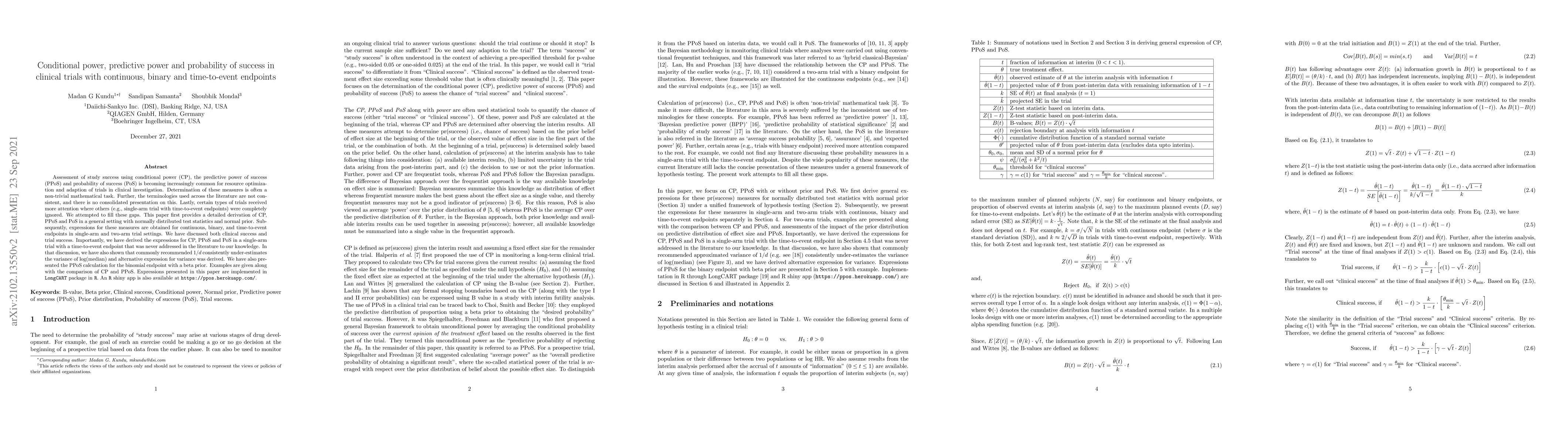 Thumbnail for An introduction to the determination of the probability of a successful
  trial: Frequentist and Bayesian approaches