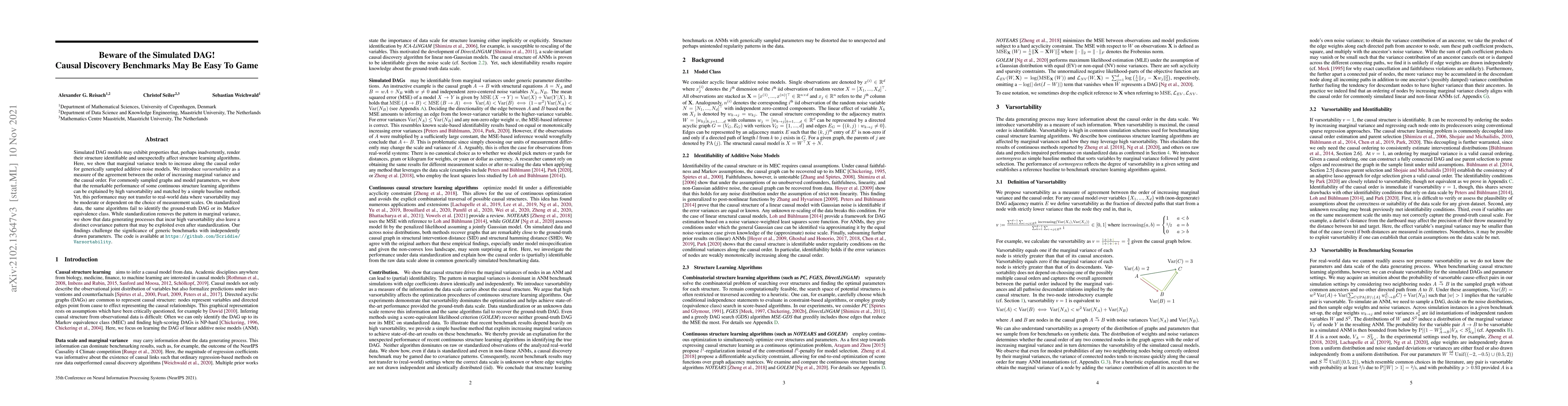 Thumbnail for Beware of the Simulated DAG! Causal Discovery Benchmarks May Be Easy To
  Game