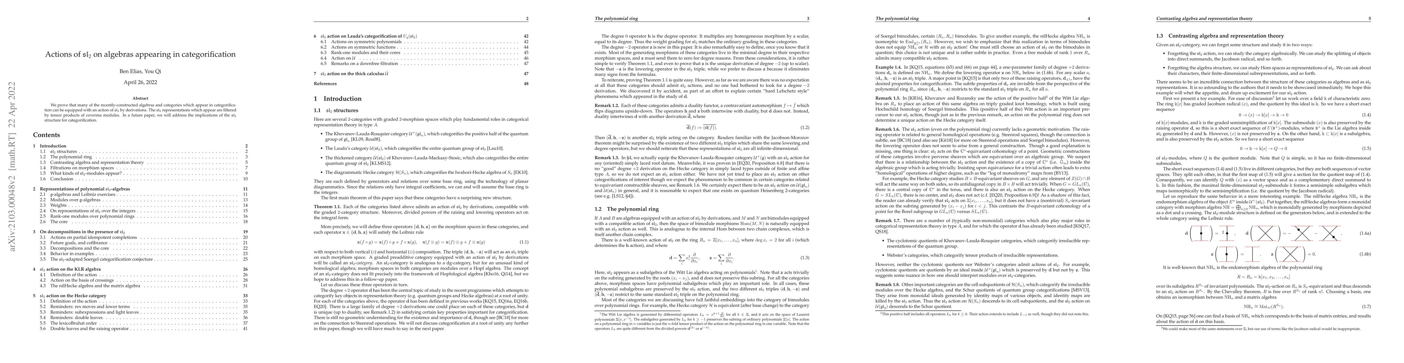 Thumbnail for Actions of sl_2 on algebras appearing in categorification