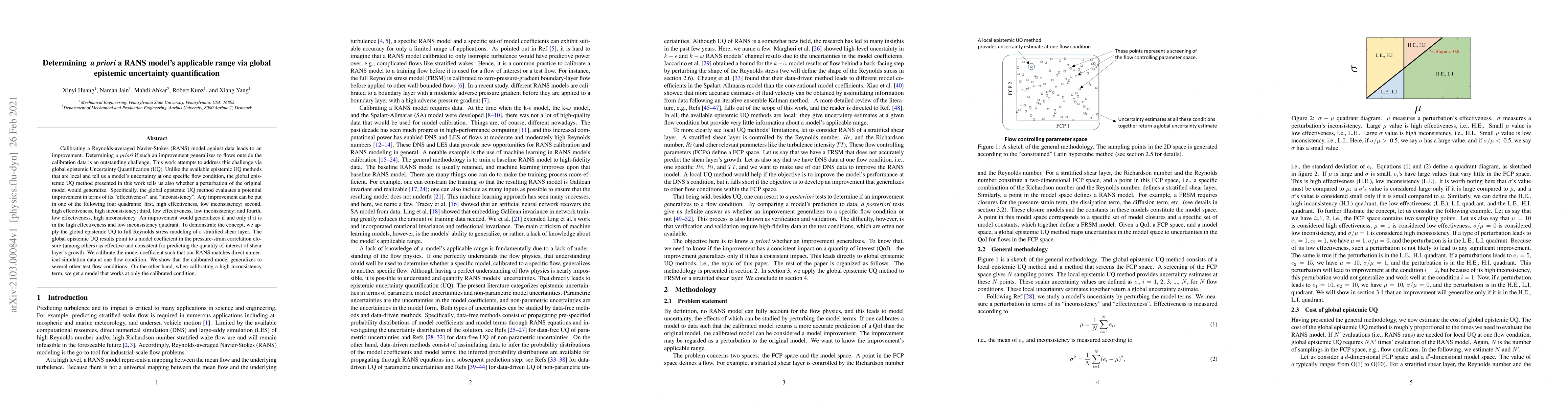 Thumbnail for Determining a priori a RANS model's applicable range via global
  epistemic uncertainty quantification