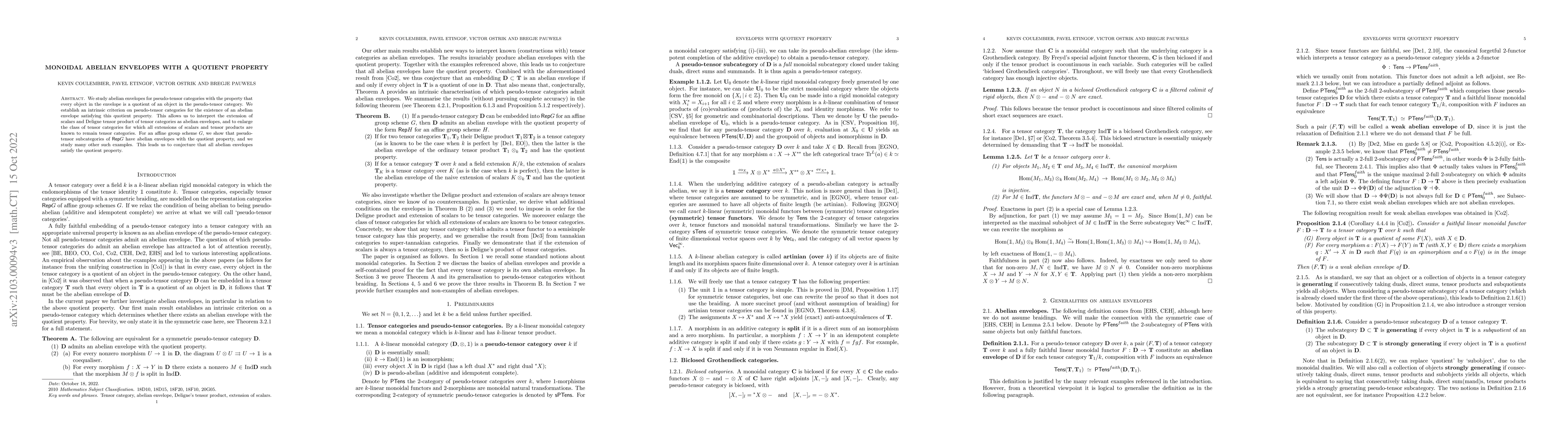 Thumbnail for Monoidal Abelian Envelopes with a quotient property