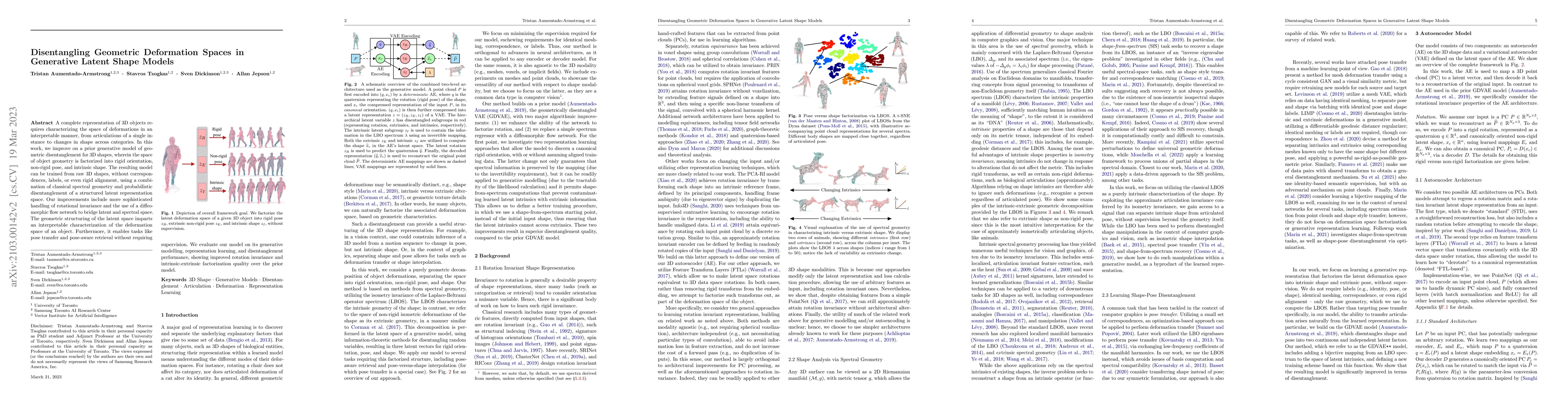 Thumbnail for Disentangling Geometric Deformation Spaces in Generative Latent Shape
  Models