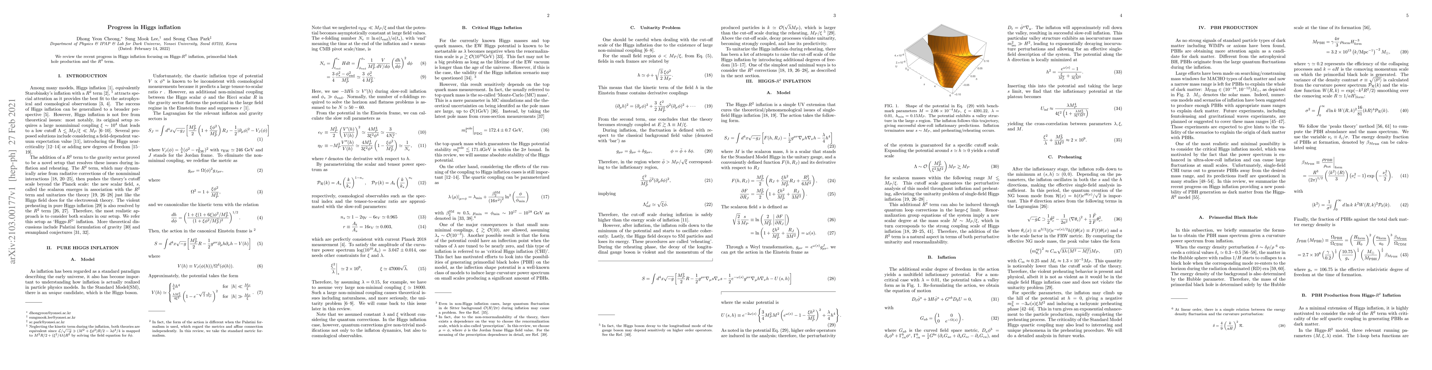 Thumbnail for Progress in Higgs inflation