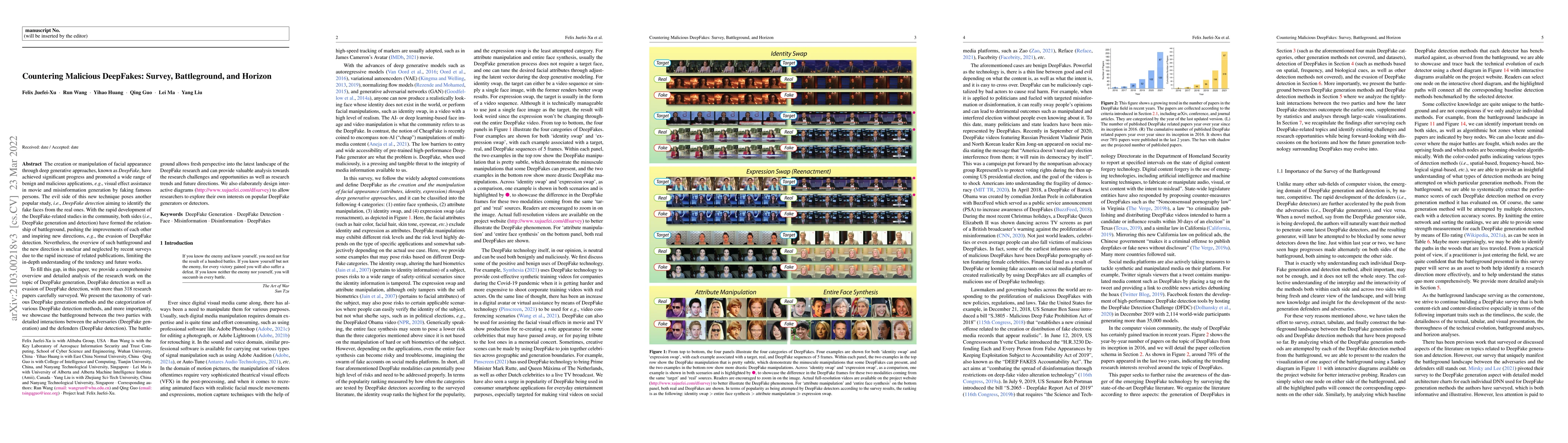 Thumbnail for Countering Malicious DeepFakes: Survey, Battleground, and Horizon