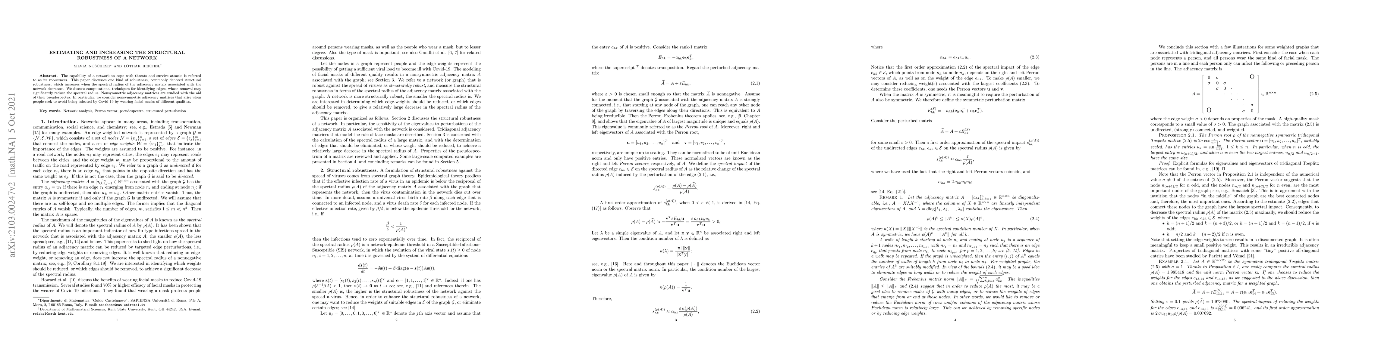 Thumbnail for Estimating and increasing the structural robustness of a network