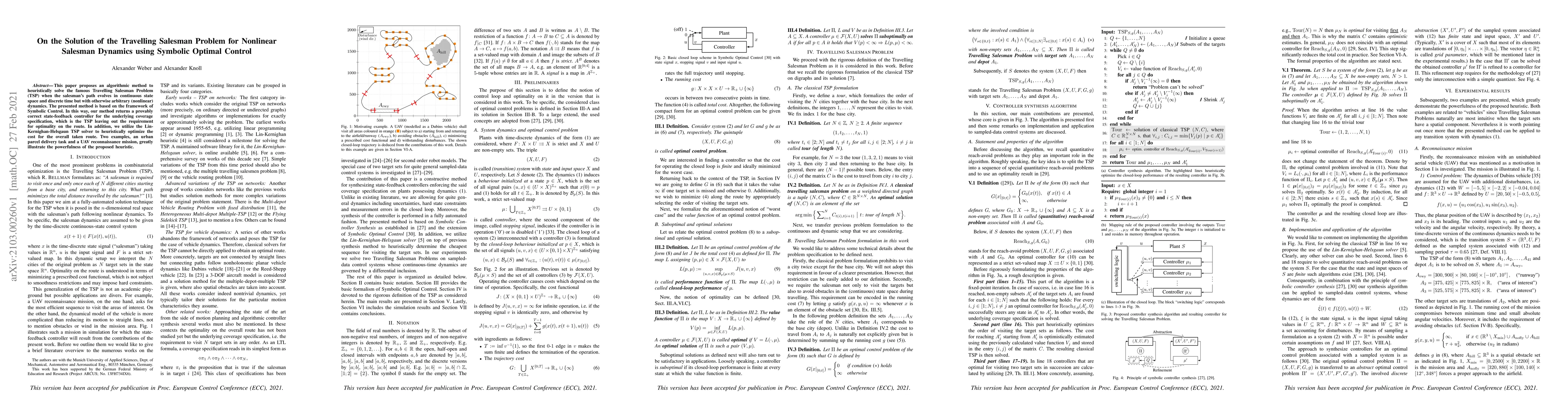 Thumbnail for On the Solution of the Travelling Salesman Problem for Nonlinear
  Salesman Dynamics using Symbolic Optimal Control