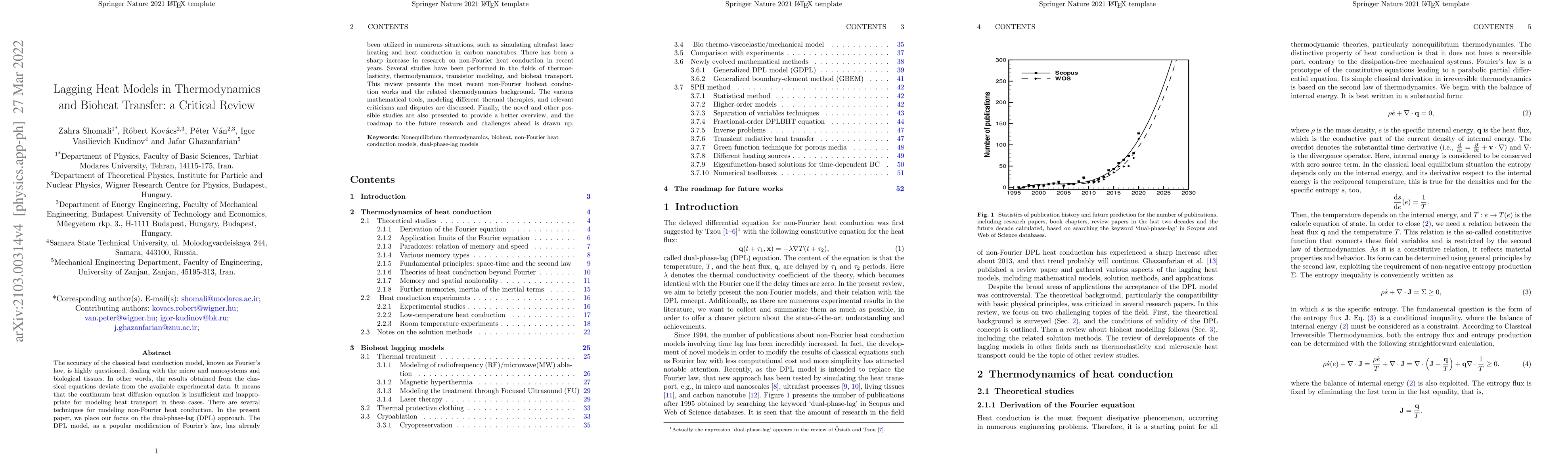 Thumbnail for Lagging Heat Models in Thermodynamics and Bioheat Transfer: a Critical
  Review