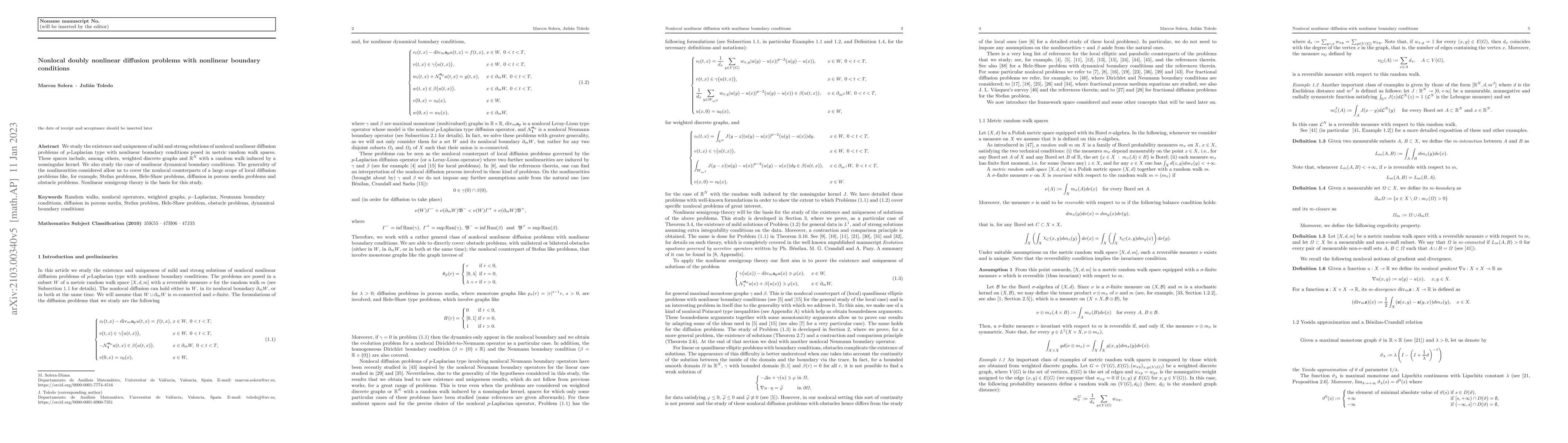 Thumbnail for Nonlocal doubly nonlinear diffusion problems with nonlinear boundary
  conditions