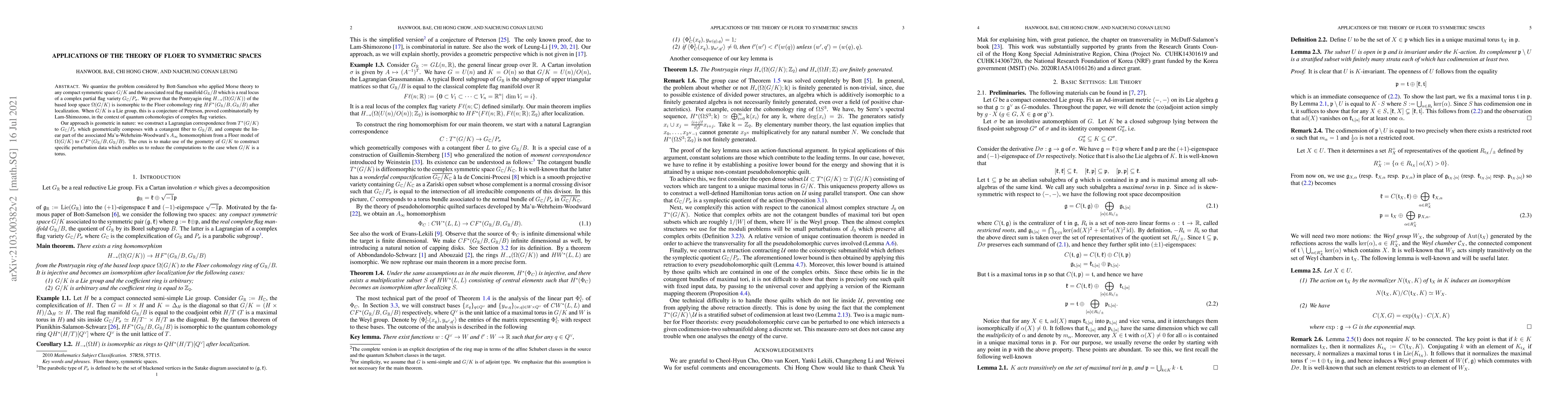 Thumbnail for Applications of the theory of Floer to symmetric spaces