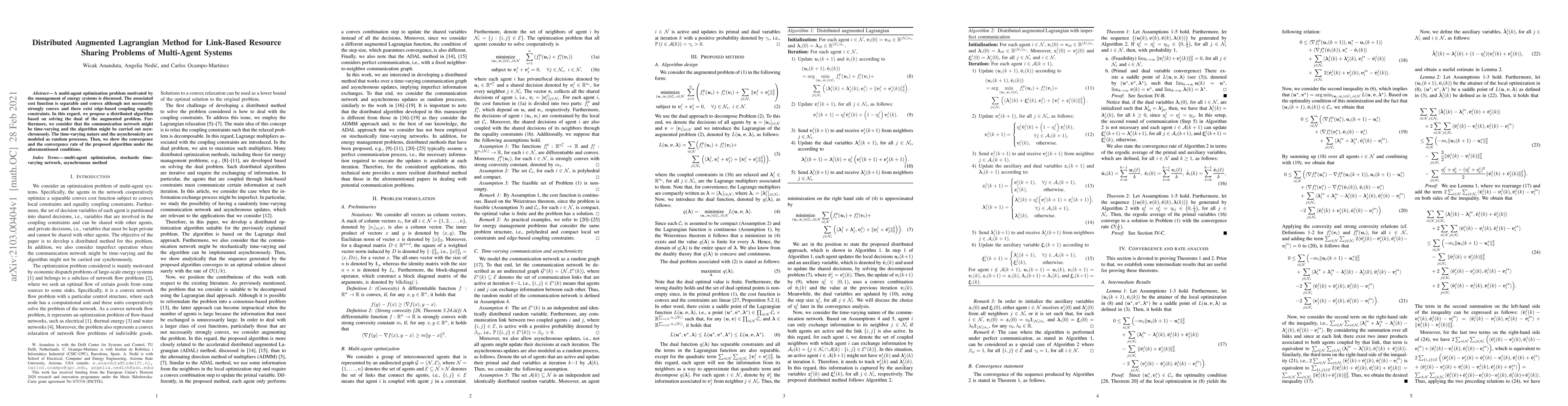 Thumbnail for Distributed Augmented Lagrangian Method for Link-Based Resource Sharing
  Problems of Multi-Agent Systems