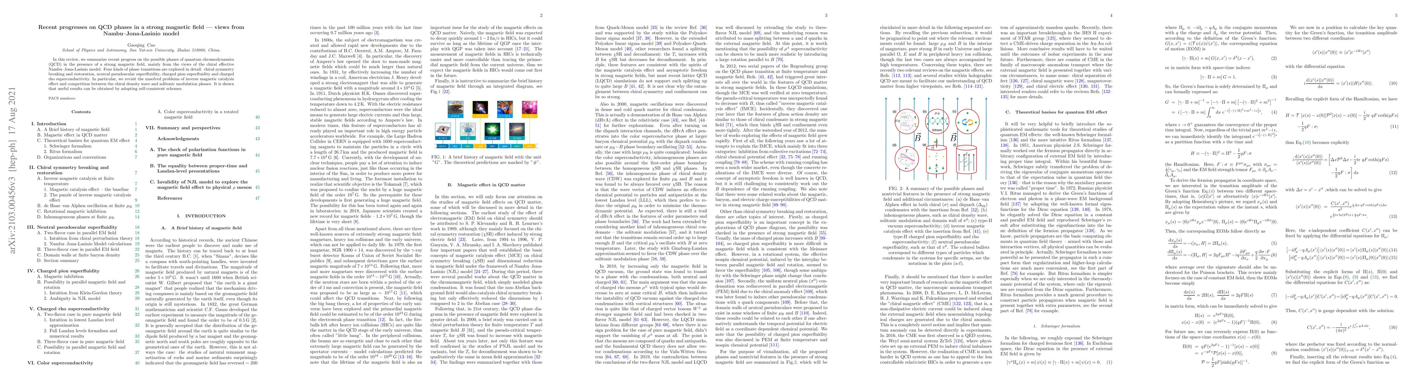 Thumbnail for Recent progresses on QCD phases in a strong magnetic field -- views from
  Nambu--Jona-Lasinio model