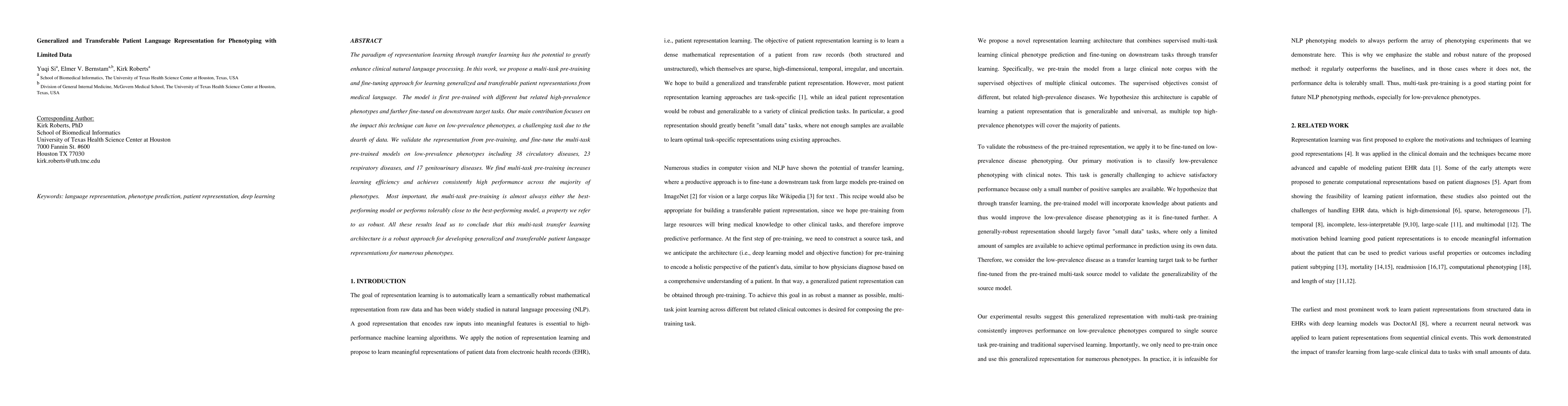 Thumbnail for Generalized and Transferable Patient Language Representation for
  Phenotyping with Limited Data