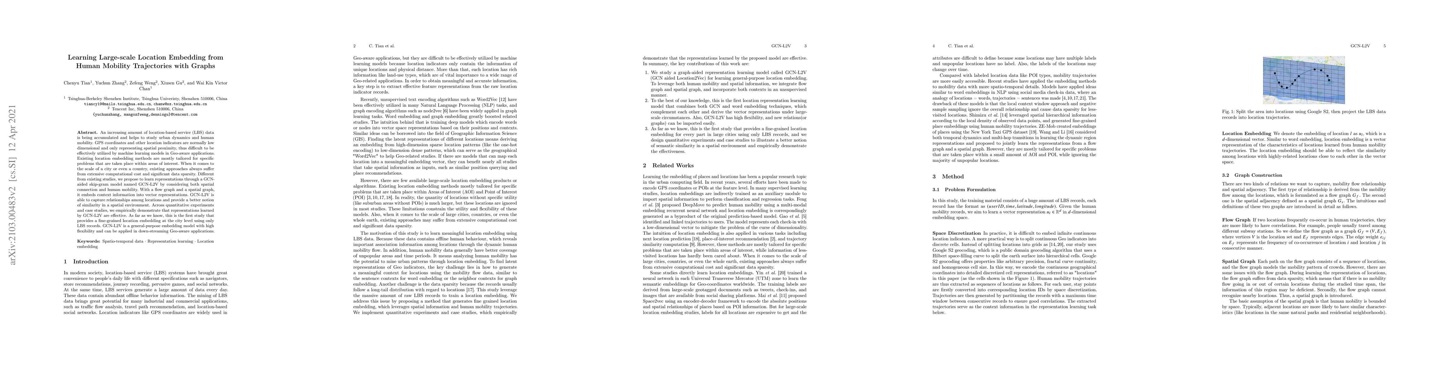 Thumbnail for Learning Large-scale Location Embedding From Human Mobility Trajectories
  with Graphs