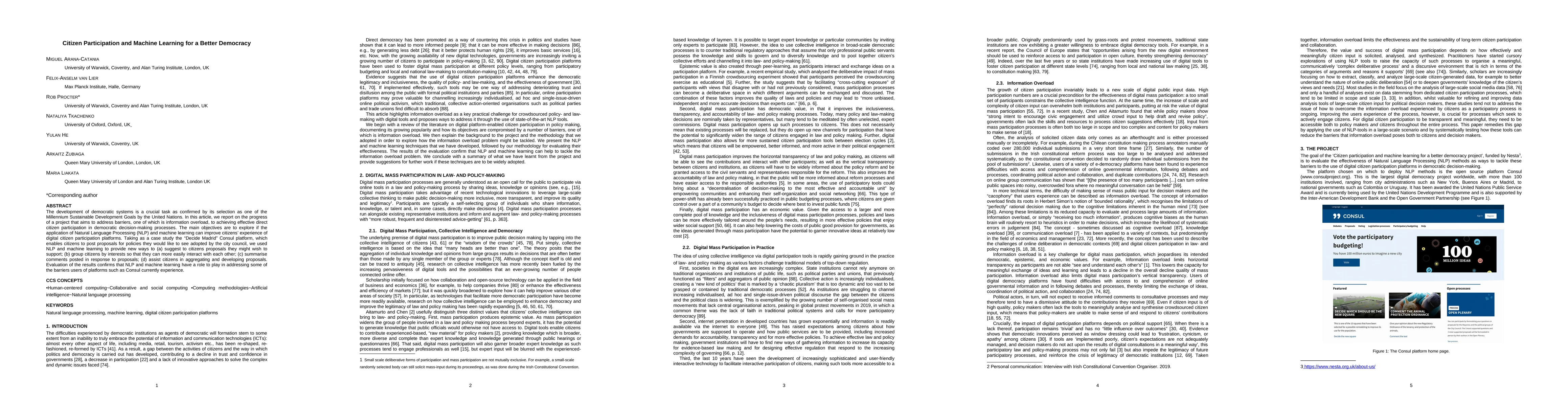 Thumbnail for Citizen Participation and Machine Learning for a Better Democracy