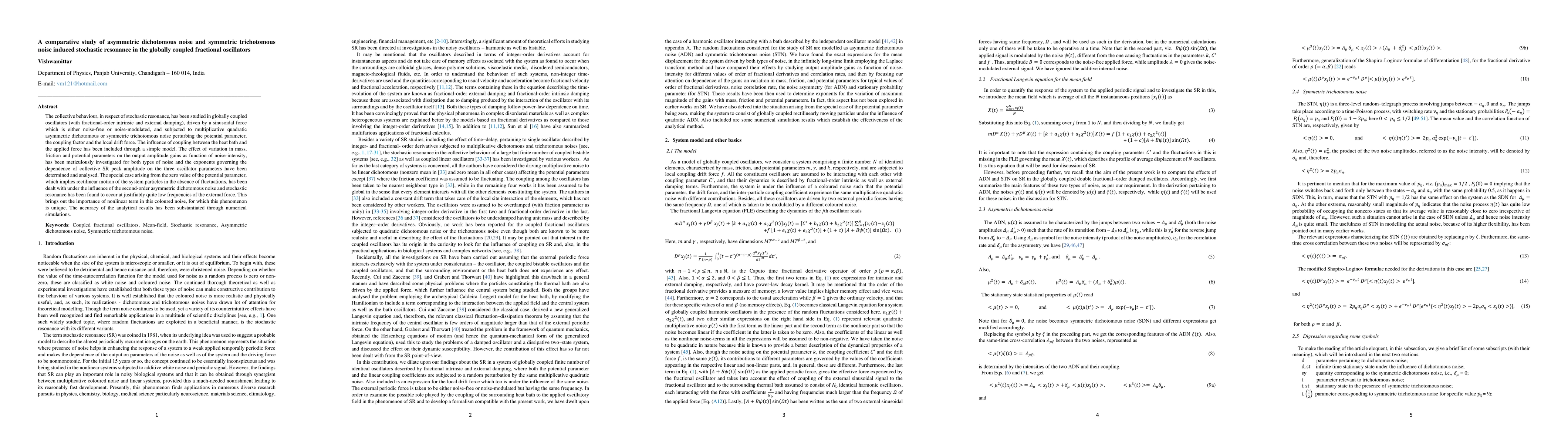 Thumbnail for A comparative study of asymmetric dichotomous noise and symmetric
  trichotomous noise induced stochastic resonance in the globally coupled
  fractional oscillators
