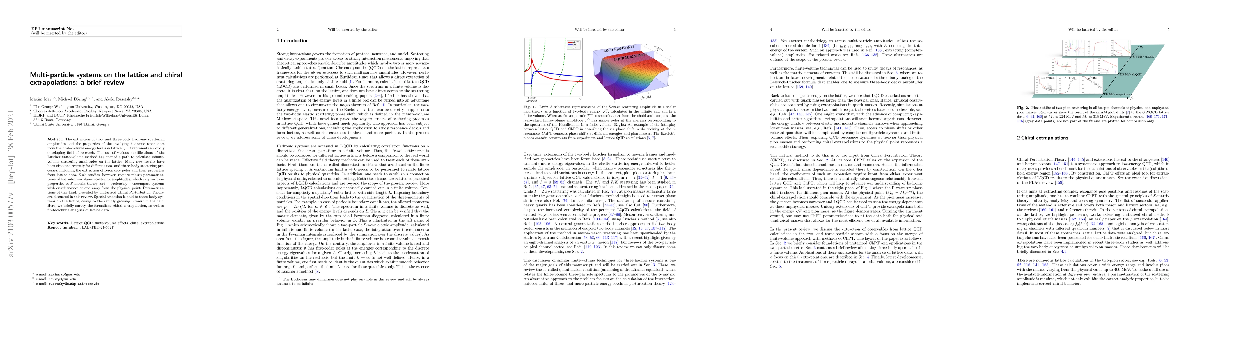 Thumbnail for Multi-particle systems on the lattice and chiral extrapolations: a brief
  review