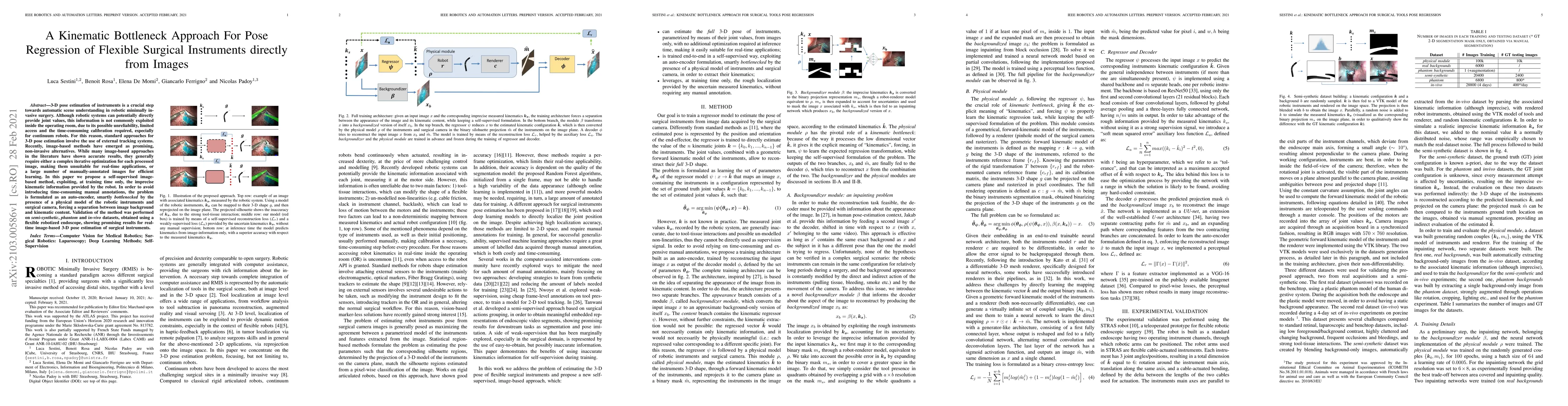 Thumbnail for A Kinematic Bottleneck Approach For Pose Regression of Flexible Surgical
  Instruments directly from Images