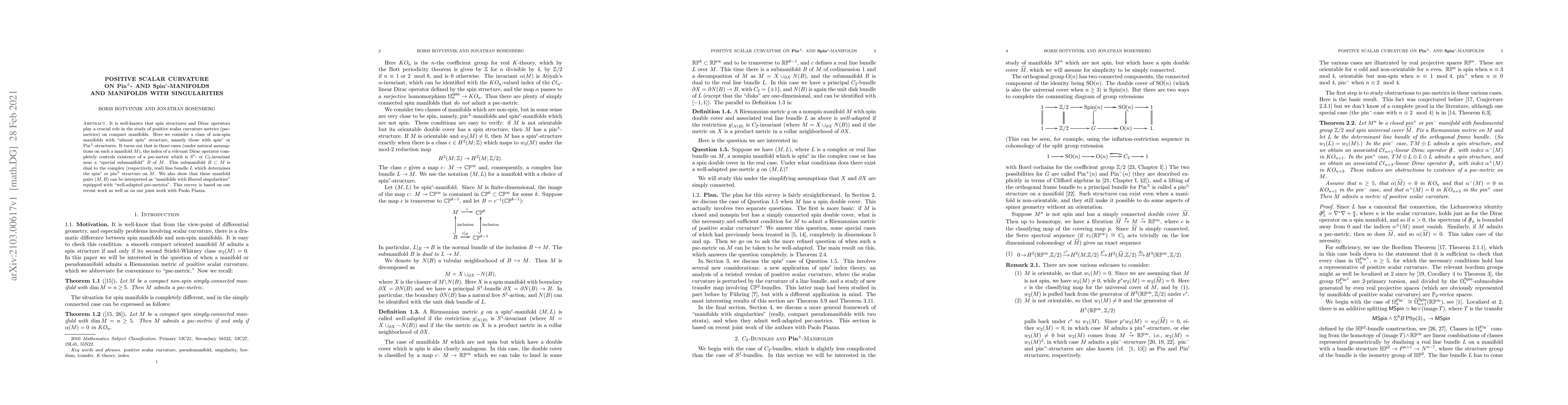 Thumbnail for Positive scalar curvature on $\mathbf{Pin}^\pm$- and
  $\mathbf{Spin}^c$-manifolds