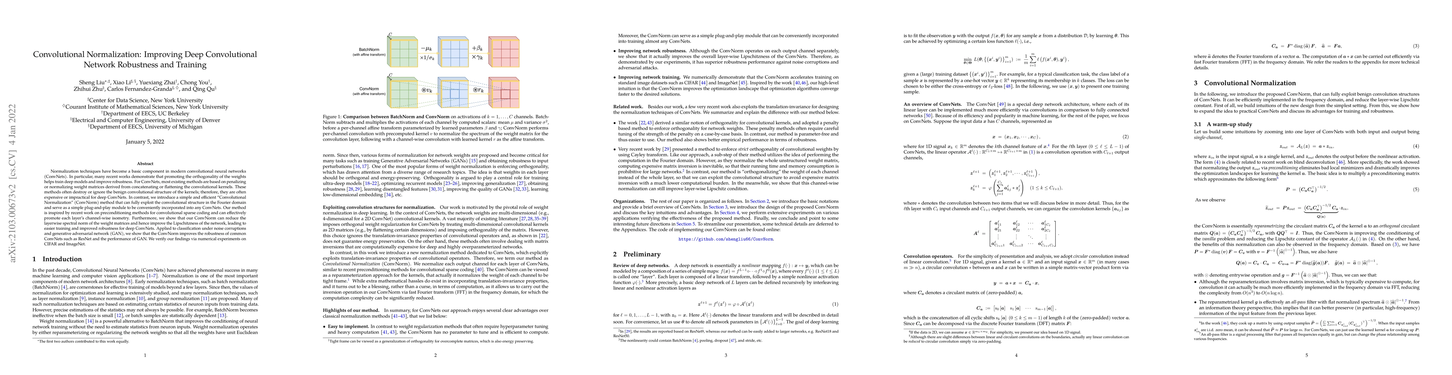 Thumbnail for Convolutional Normalization: Improving Deep Convolutional Network
  Robustness and Training