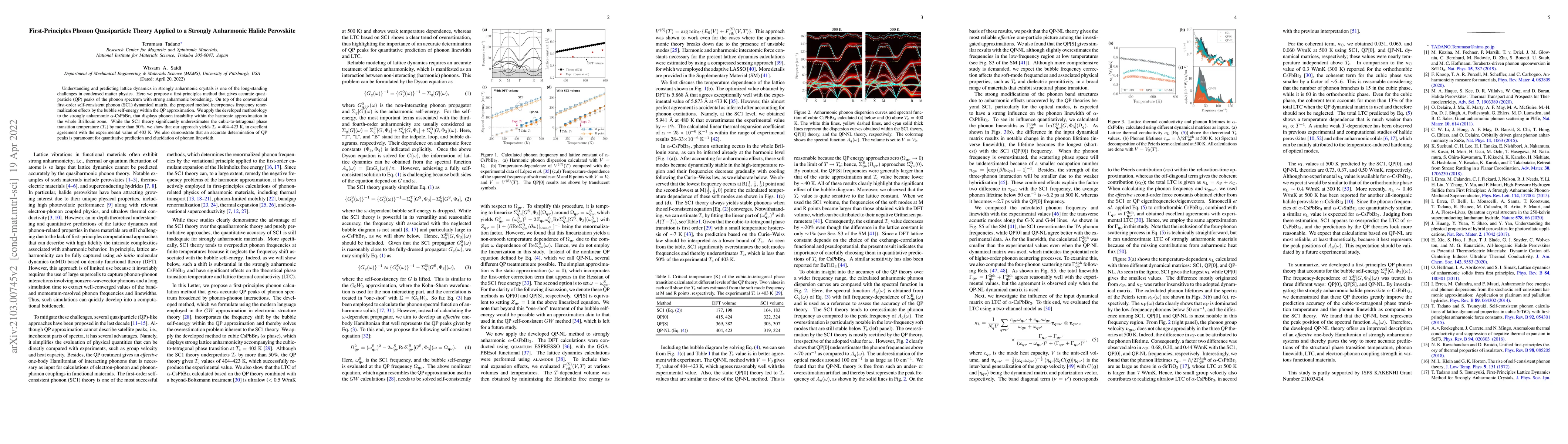 Thumbnail for First-Principles Phonon Quasiparticle Theory Applied to a Strongly
  Anharmonic Halide Perovskite