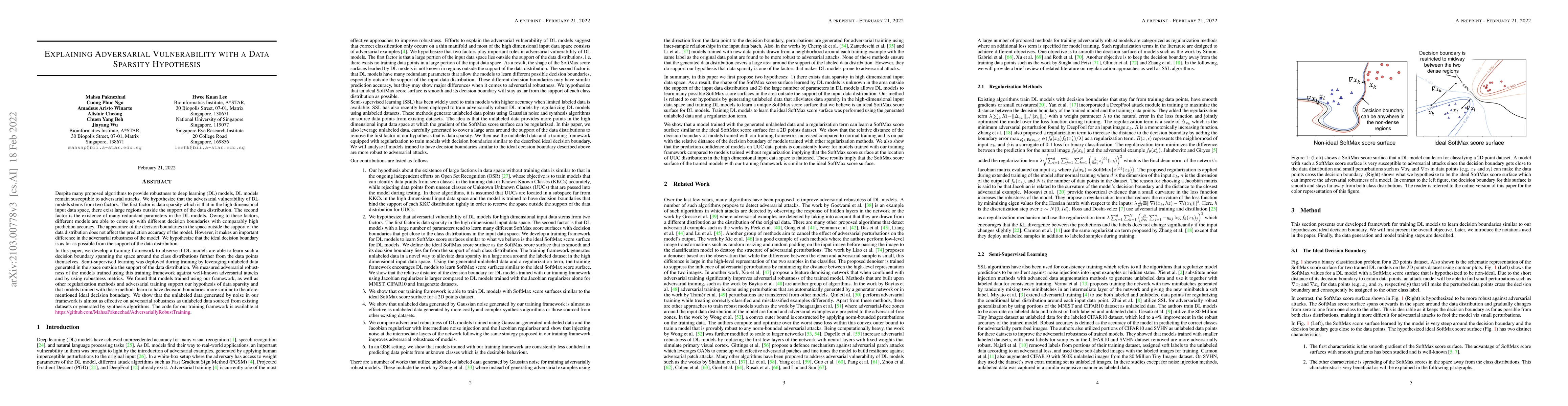 Thumbnail for Explaining Adversarial Vulnerability with a Data Sparsity Hypothesis