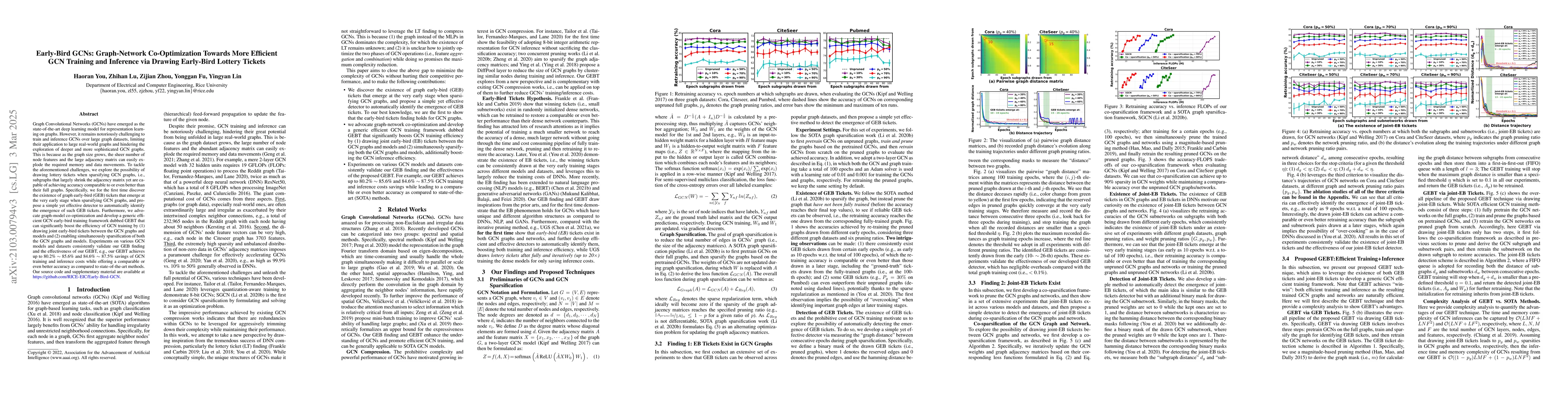 Thumbnail for Early-Bird GCNs: Graph-Network Co-Optimization Towards More Efficient
  GCN Training and Inference via Drawing Early-Bird Lottery Tickets