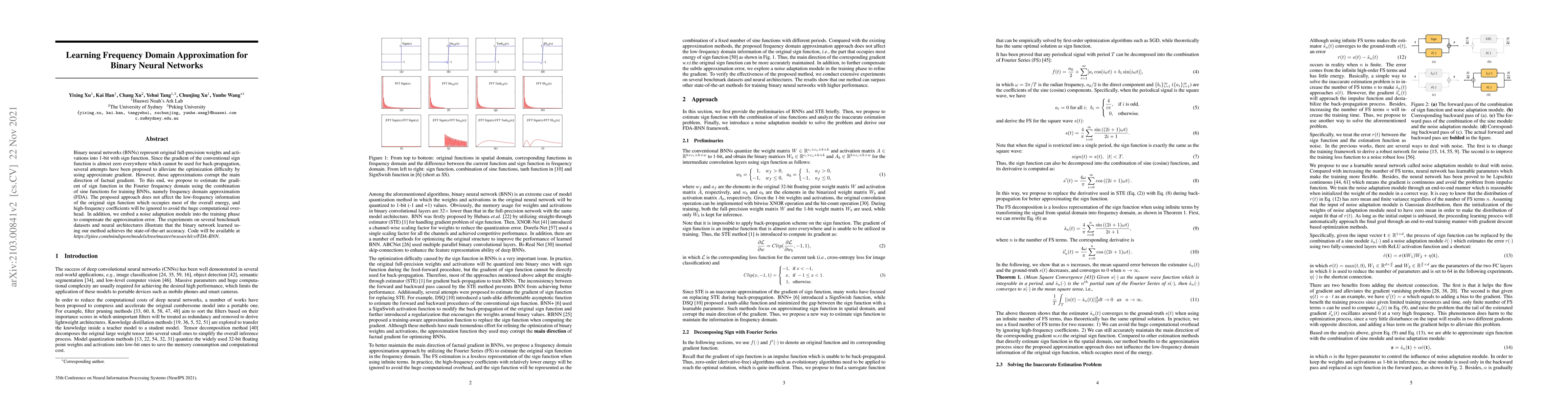 Thumbnail for Learning Frequency Domain Approximation for Binary Neural Networks