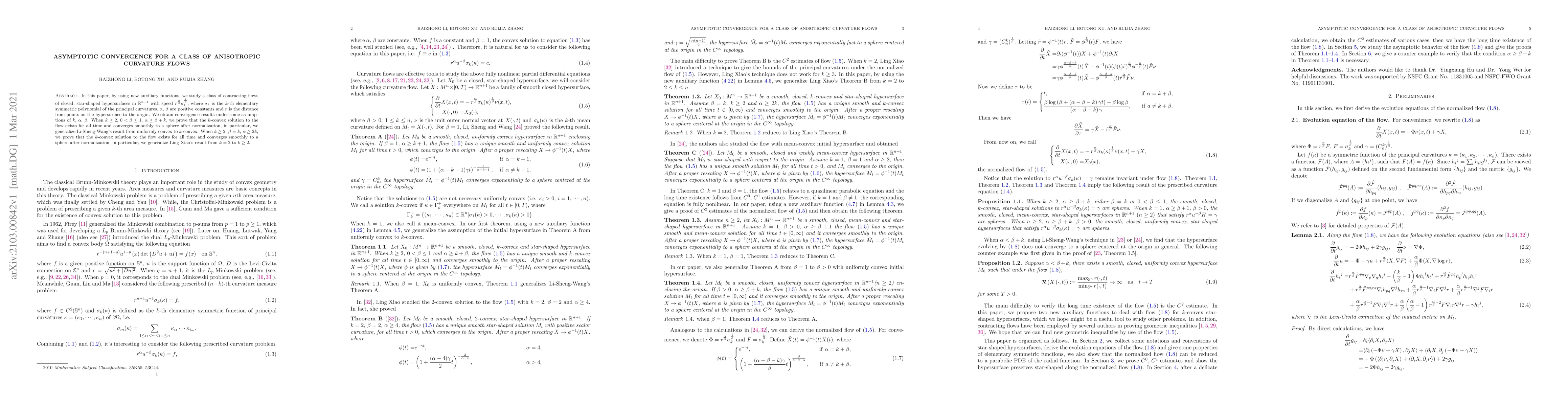 Thumbnail for Asymptotic convergence for a class of anisotropic curvature flows