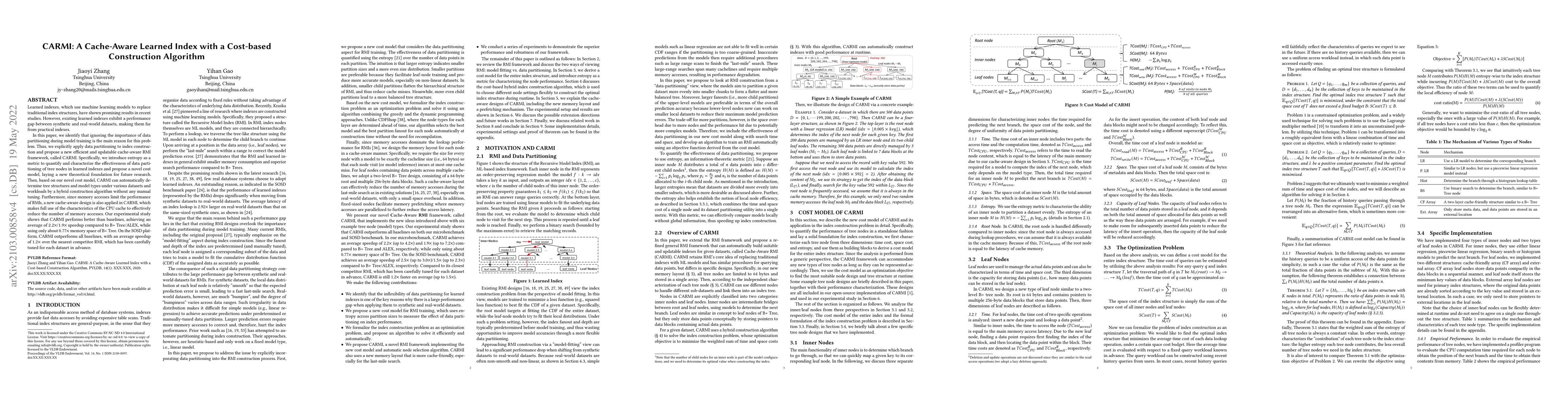 Thumbnail for CARMI: A Cache-Aware Learned Index with a Cost-based Construction
  Algorithm