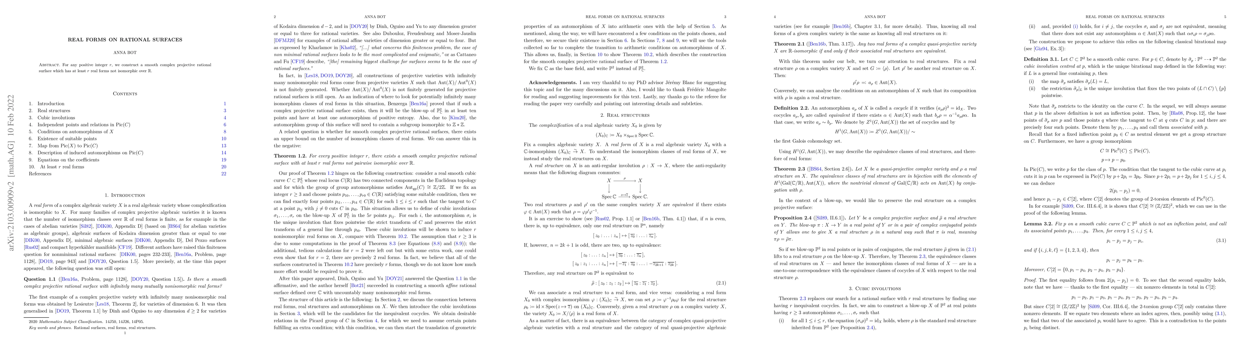 Thumbnail for Real forms on rational surfaces