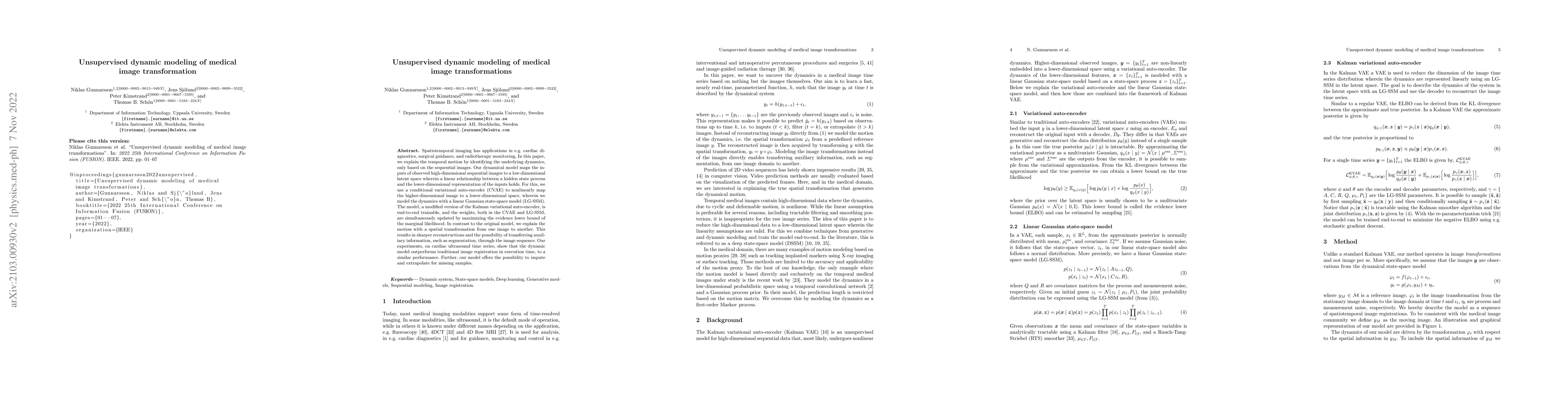 Thumbnail for Unsupervised dynamic modeling of medical image transformation