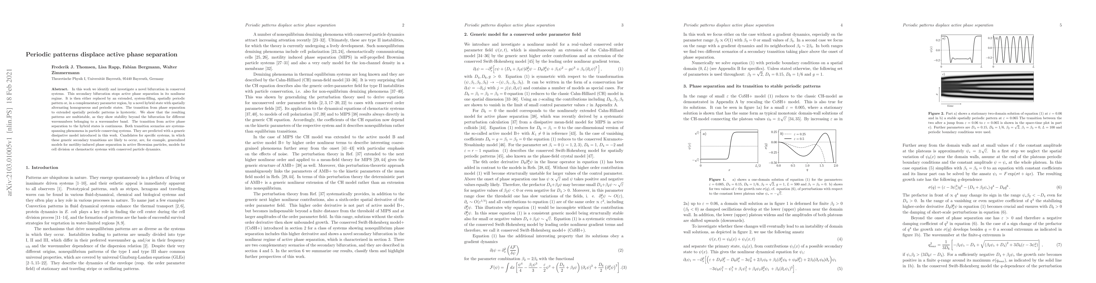 Thumbnail for Periodic patterns displace active phase separation