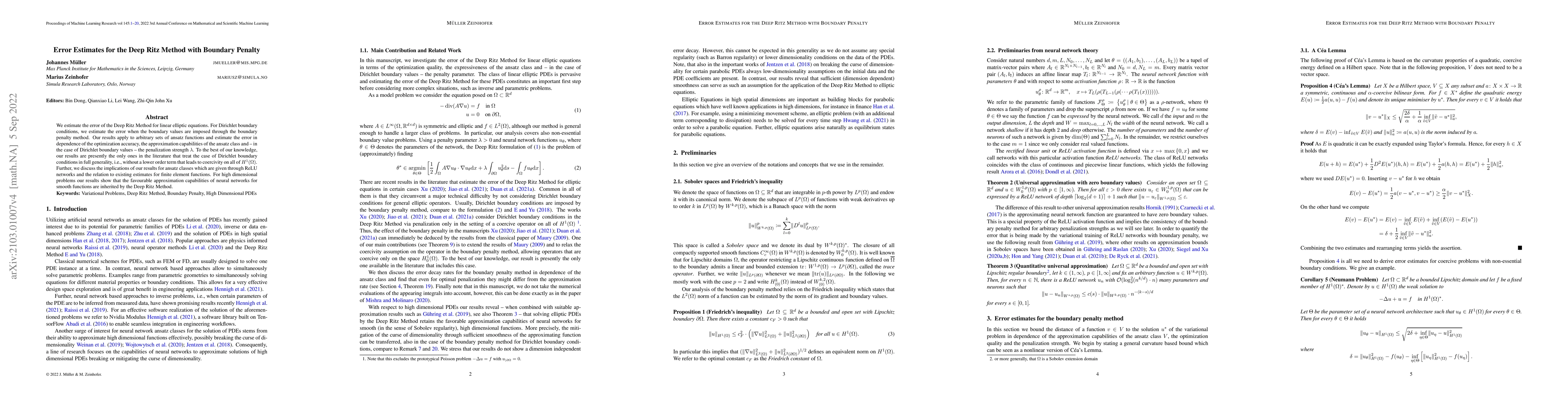 Thumbnail for Error Estimates for the Deep Ritz Method with Boundary Penalty