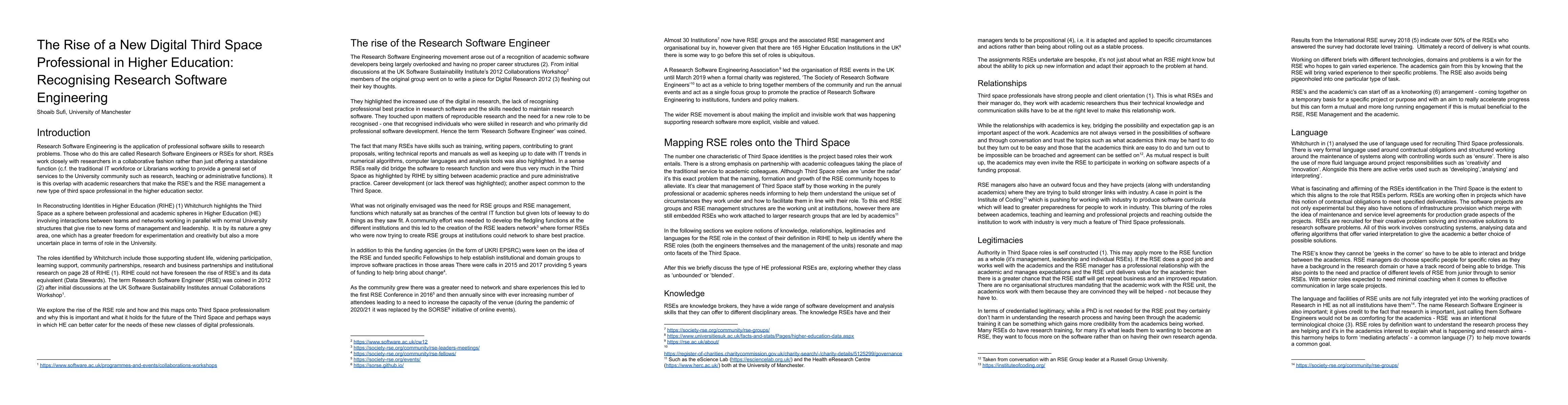 Thumbnail for The Rise of a New Digital Third Space Professional in Higher Education:
  Recognising Research Software Engineering
