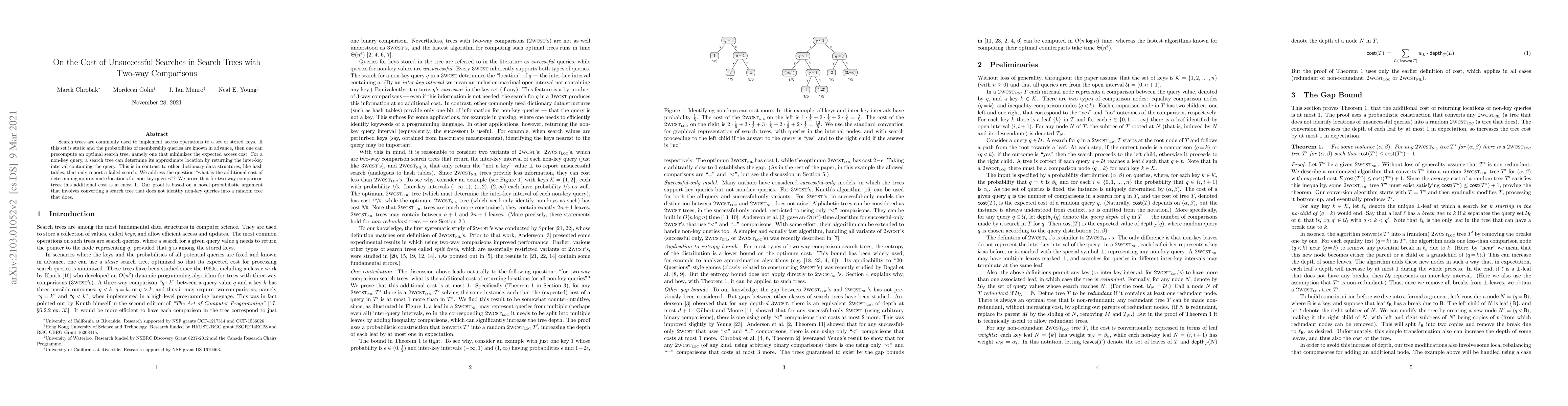 Thumbnail for On the Cost of Unsuccessful Searches in Search Trees with Two-way
  Comparisons