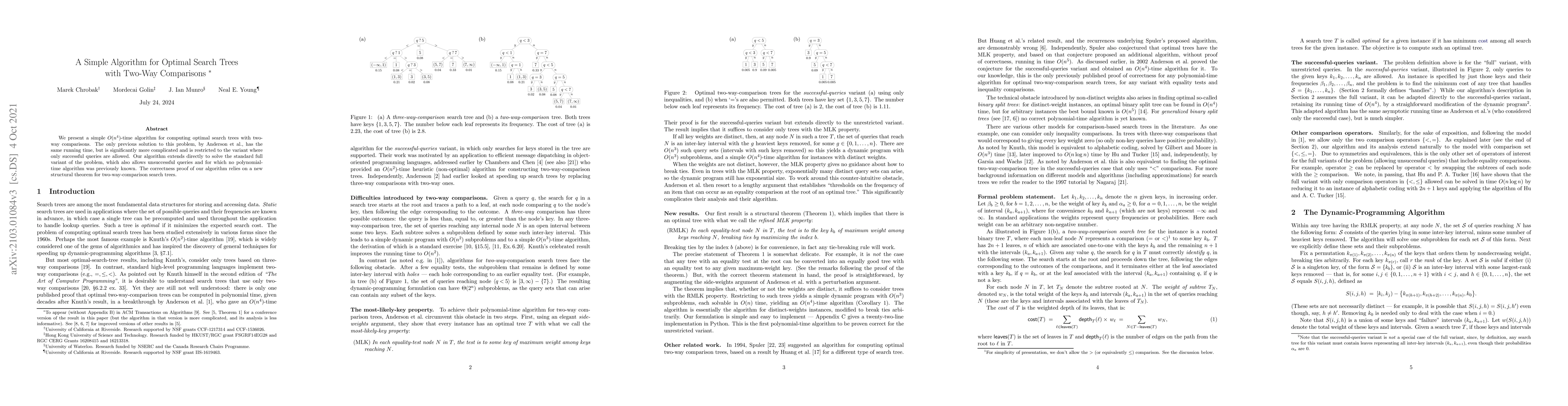 Thumbnail for A Simple Algorithm for Optimal Search Trees with Two-Way Comparisons