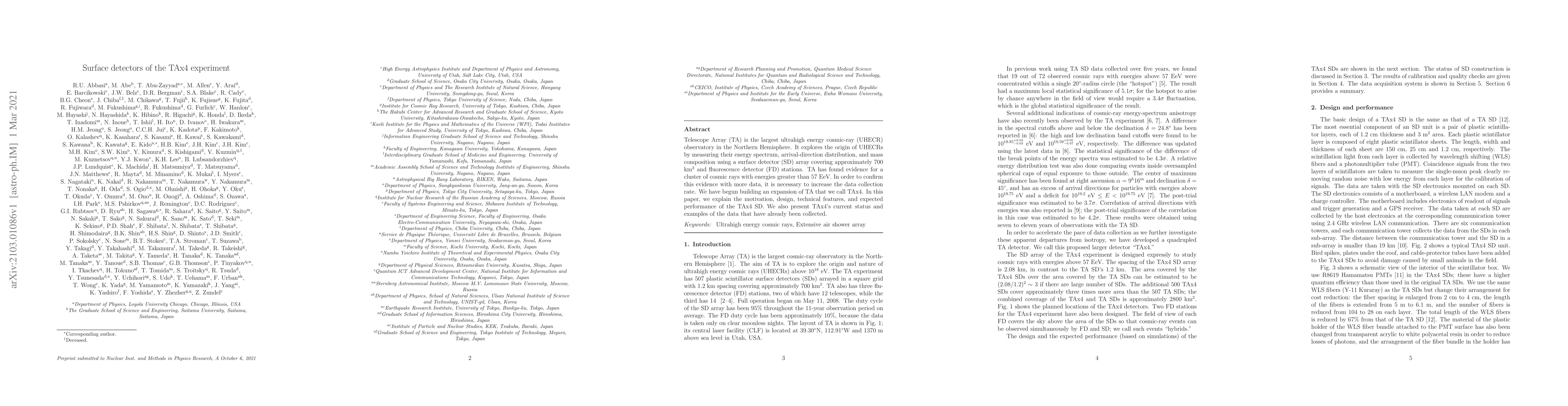 Thumbnail for Surface detectors of the TAx4 experiment