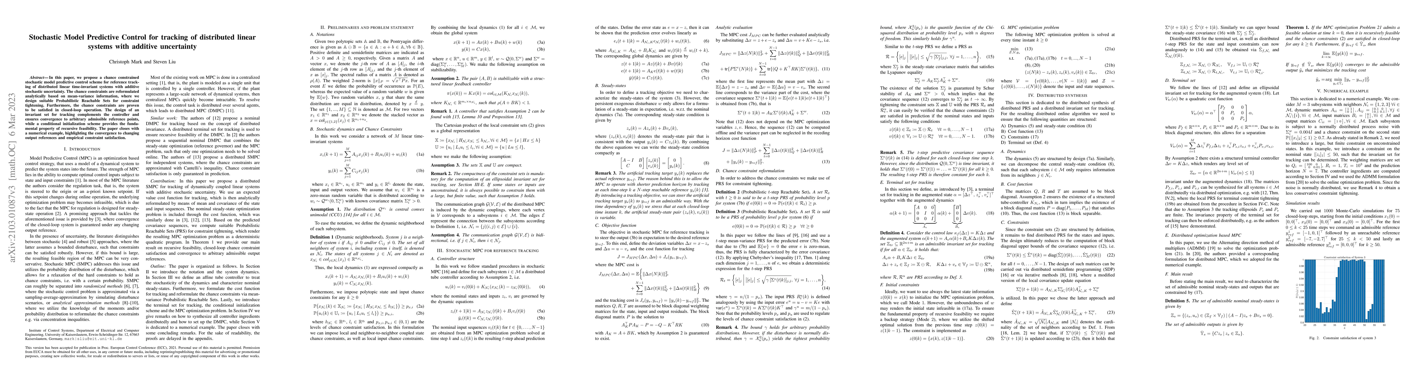 Thumbnail for Stochastic Model Predictive Control for tracking of distributed linear
  systems with additive uncertainty