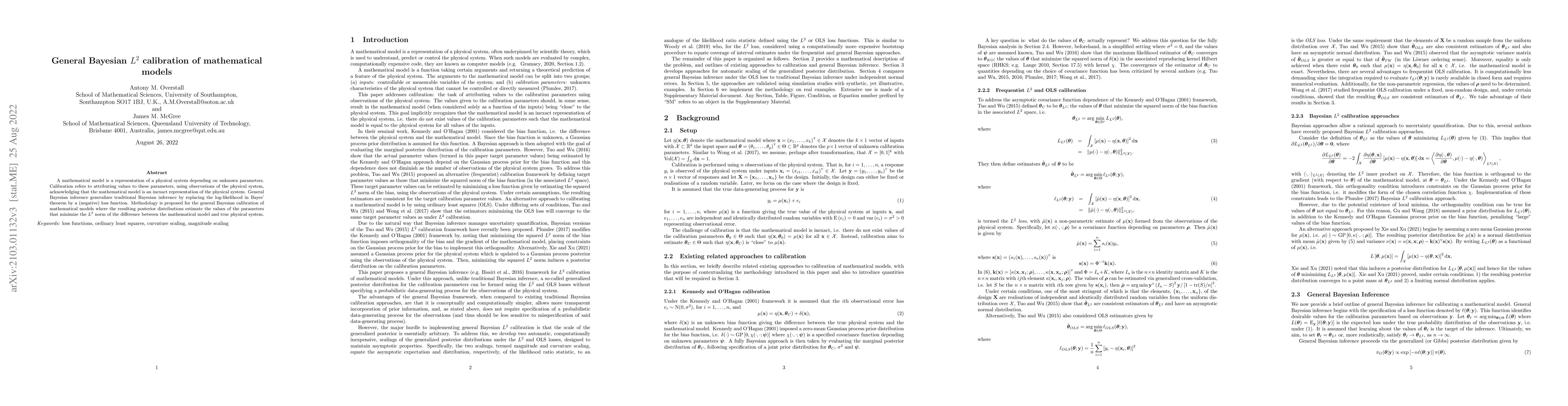 Thumbnail for General Bayesian L2 calibration of mathematical models