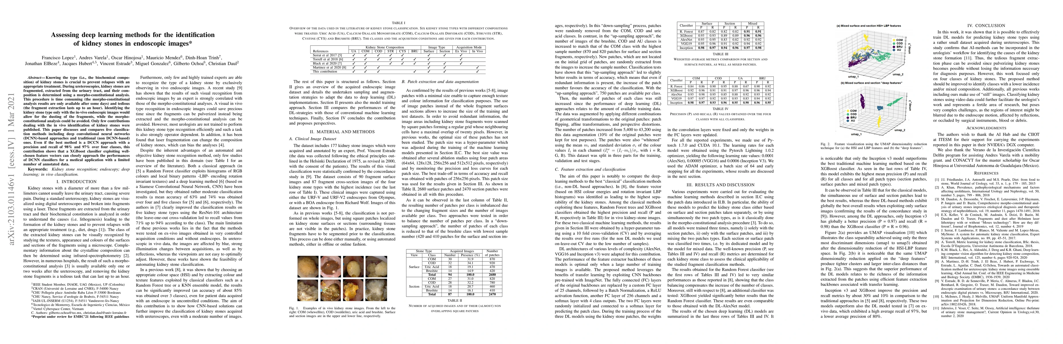 Thumbnail for Assessing deep learning methods for the identification of kidney stones
  in endoscopic images