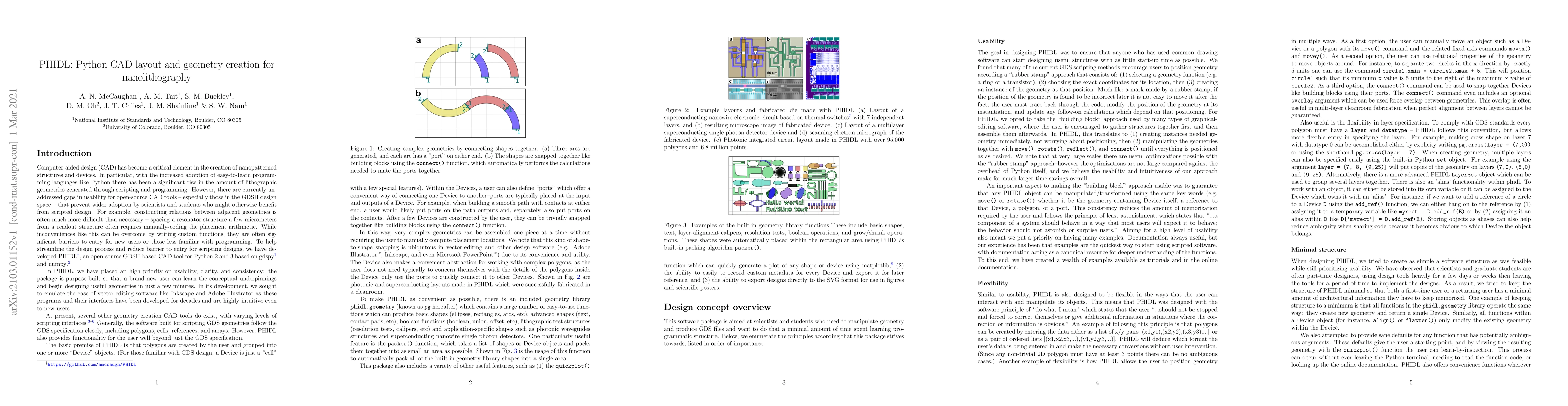 Thumbnail for PHIDL: Python CAD layout and geometry creation for nanolithography