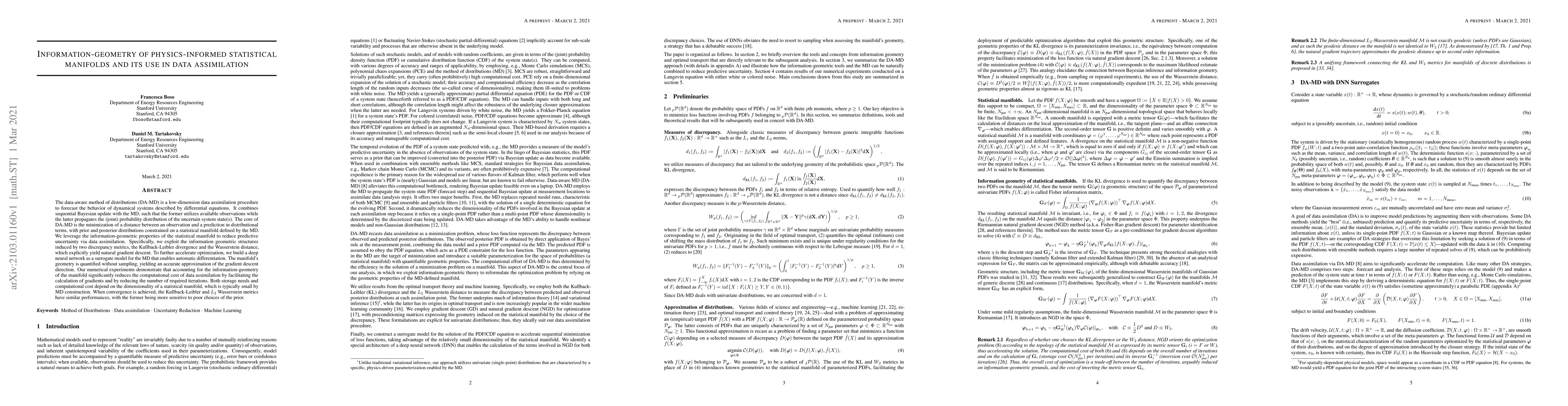 Thumbnail for Information-geometry of physics-informed statistical manifolds and its
  use in data assimilation