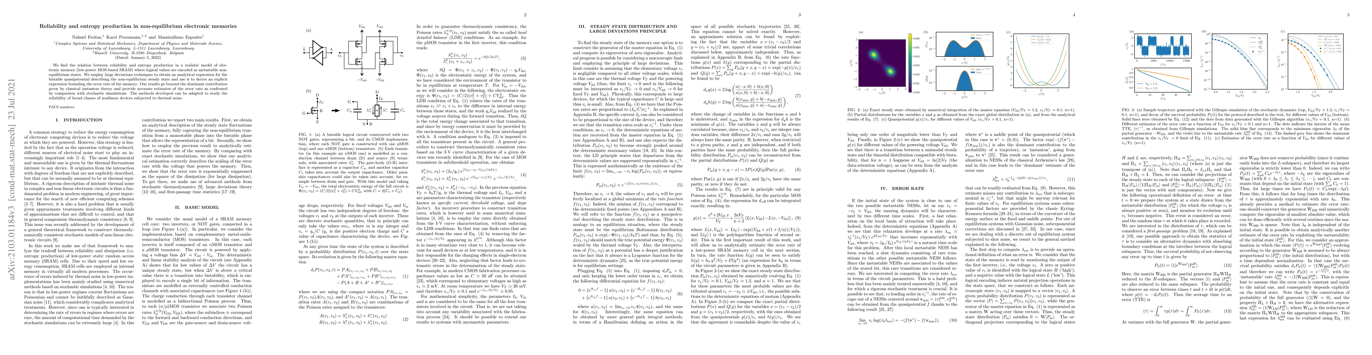 Thumbnail for Reliability and entropy production in non-equilibrium electronic
  memories