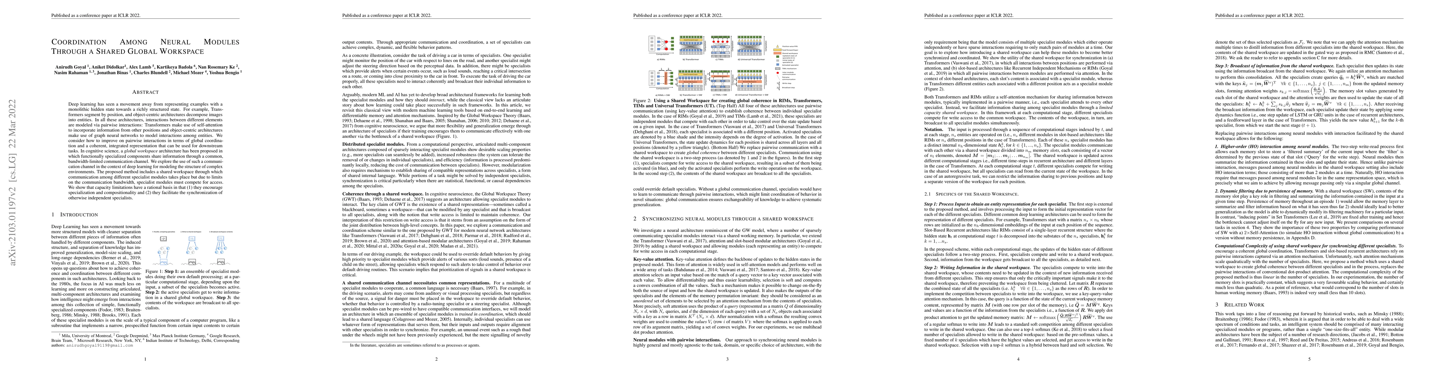 Thumbnail for Coordination Among Neural Modules Through a Shared Global Workspace