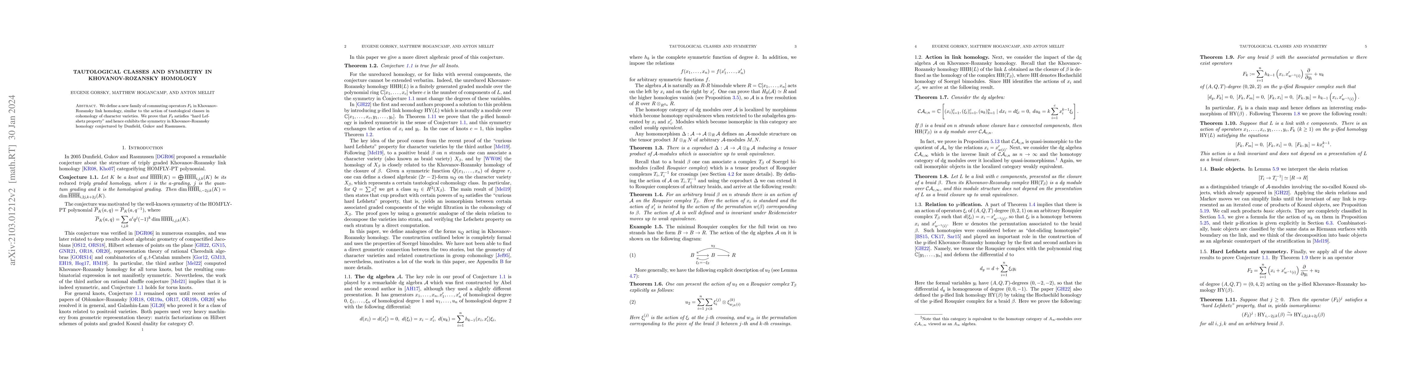 Thumbnail for Tautological classes and symmetry in Khovanov-Rozansky homology