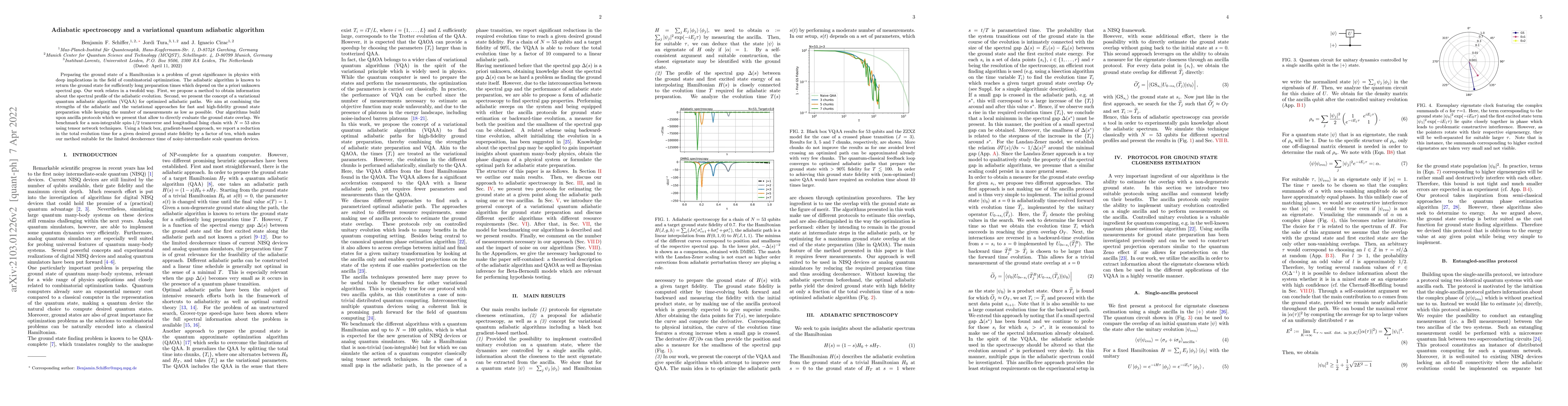 Thumbnail for Adiabatic Spectroscopy and a Variational Quantum Adiabatic Algorithm