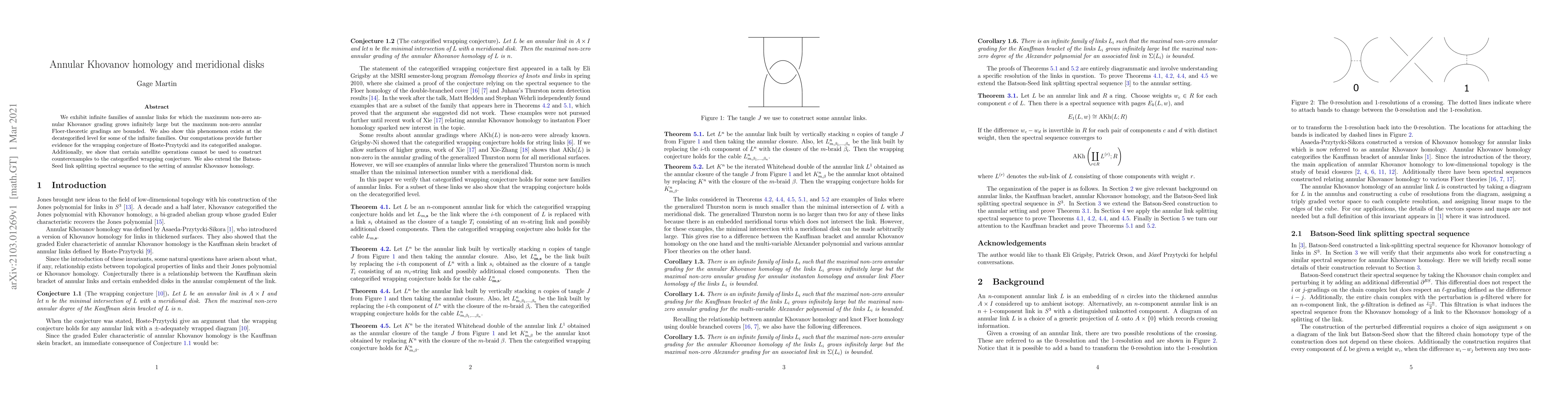 Thumbnail for Annular Khovanov homology and meridional disks