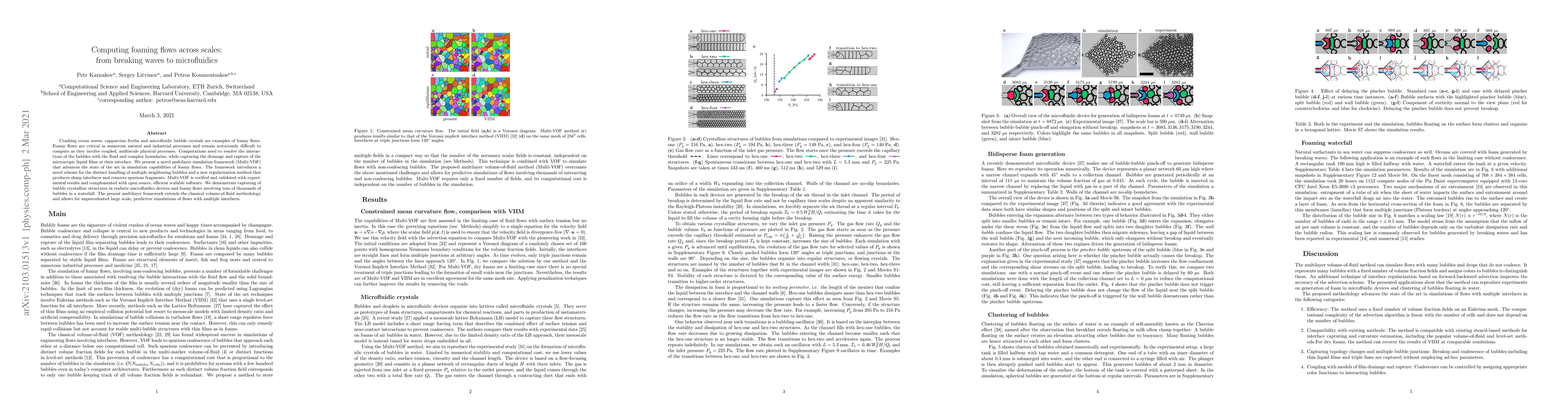 Thumbnail for Computing foaming flows across scales: from breaking waves to
  microfluidics