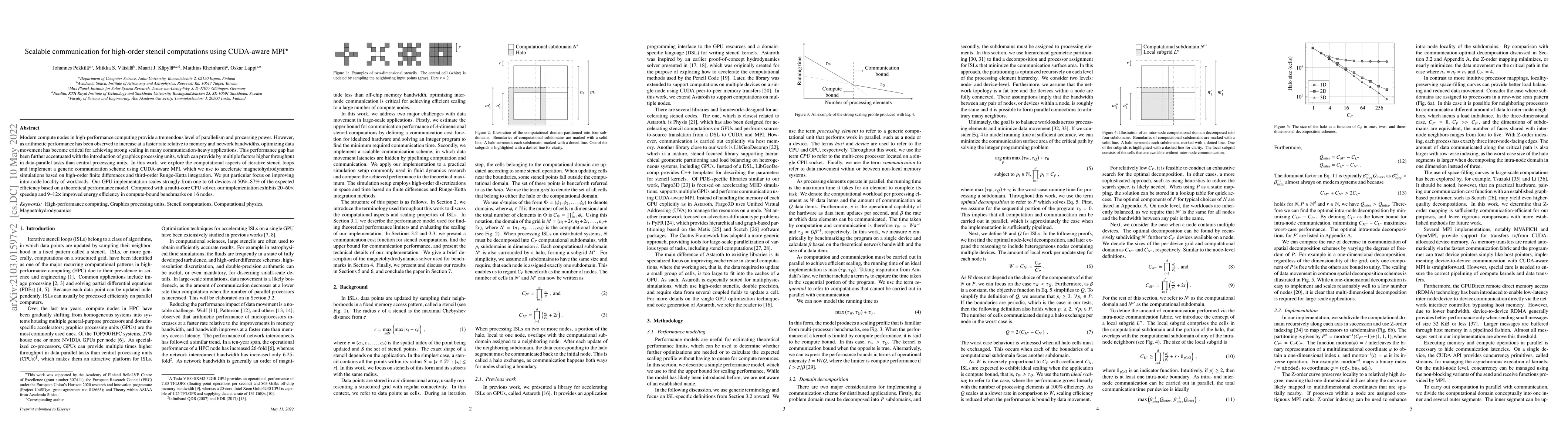 Thumbnail for Scalable communication for high-order stencil computations using
  CUDA-aware MPI