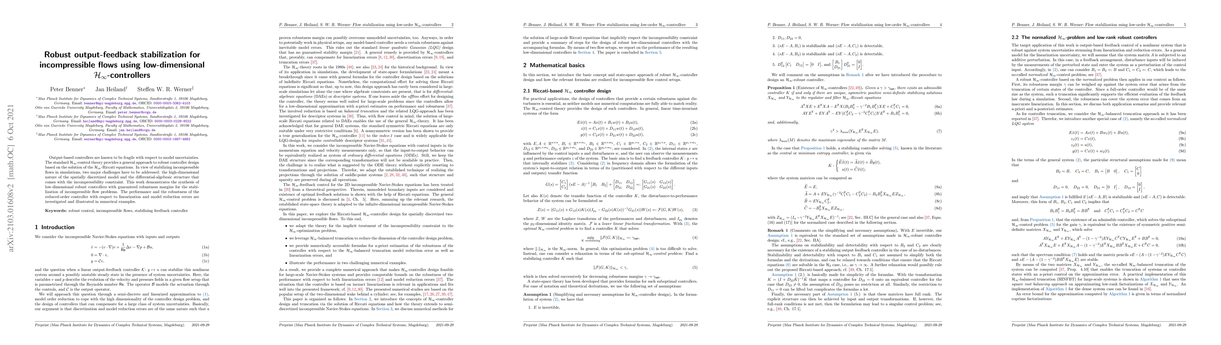 Thumbnail for Robust output-feedback stabilization for incompressible flows using
  low-dimensional $\mathcal{H}_{\infty}$-controllers